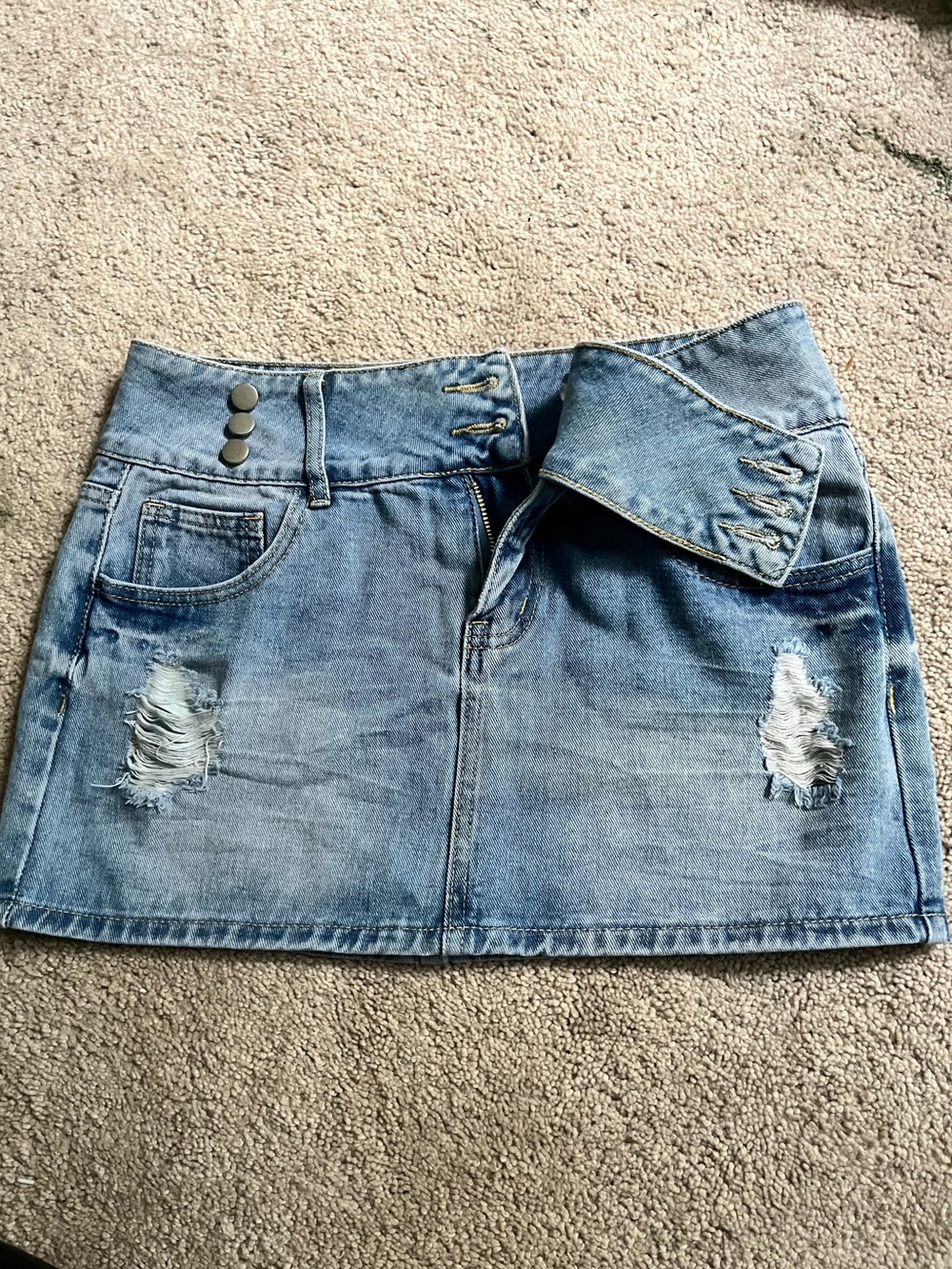 Denim Jean Mini Skirt